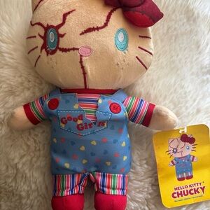 Hello Kitty Chucky Plush - Red, Blue, and Cream